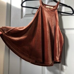 SOLD! Brass colored velvet tank top